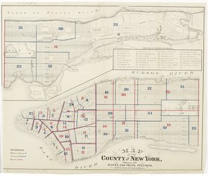 Map of the County of New York, Showing the Wards and Police Precincts, and Location of Station Houses, 1870