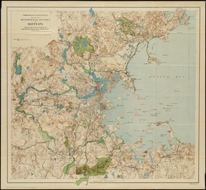 Map of the Metropolitan District of Boston, Massachusetts: Showing Local Public Reservations and Holdings of the Metropolitan Park Commission, 1901 by American School