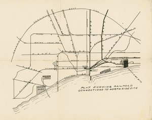 Map Showing Railroad Connections to Proposed Site of the World