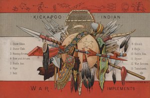 Native American war implements by American School