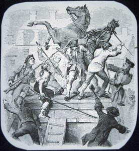New York Rebels Pull Down the Statue of the Hated George III of England by American School