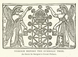Nisroch before the Symbolic Tree, as seen in Sargon