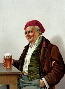 Old Man with a Beer at a Pub