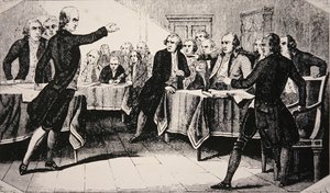 Patrick Henry before the Virginia Assembly in March 1775 by American School