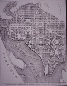 Plan of the City of Washington DC as Laid Out by Major Pierre Charles L