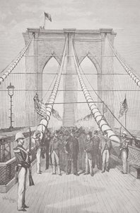 President Chester A. Arthur at the opening ceremony of the new Brooklyn Bridge, 24th May 1883 by American School