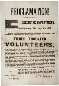 Recruitment Broadside Requesting Three Thousand Volunteers, 9th July 1861