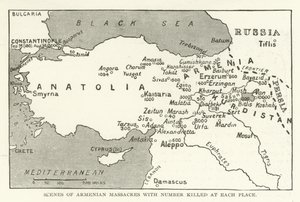 Scenes of Armenian massacres with number killed at each place by American School