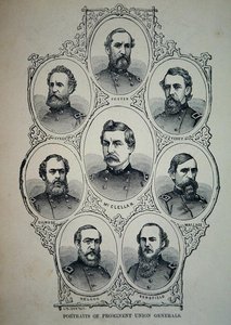 Seven Portraits of Prominent Generals of the Union Army