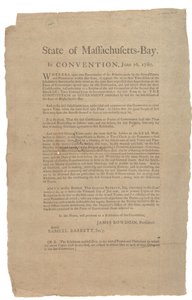 State of Massachusetts in Convention, State Constitution, 16th June 1780