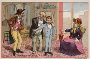 Tailor Measuring Boy for Suit by American School