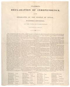 Texas Declaration of Independence: Unanimous declaration of independence, printed by Baker and Bordens, 2 March 1836 by American School