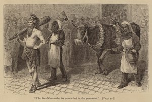 The Boeuf-Gras, the fat ox, is led in the procession by American School