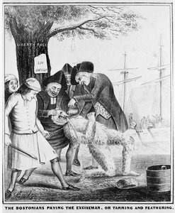 The Bostonians Paying the Exciseman, or Tarring and Feathering