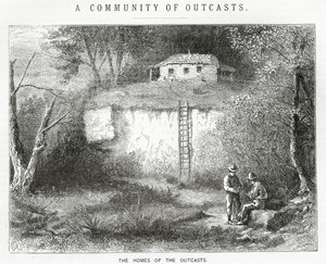 The Homes of the Outcasts, Illustration for A Community of Outcasts by American School
