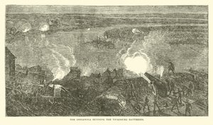 The Indianola running the Vicksburg Batteries, February 1863 by American School