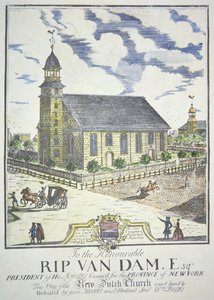 The New Dutch Reformed Church, Built on the Corner of Nassau and Liberty Streets, New York City, in 1731