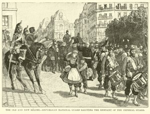 The Old and New Regime, Republican National Guard saluting the remnant of the Imperial Guard by American School
