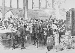 The Crowded Lunch Counter of an American Railroad Station