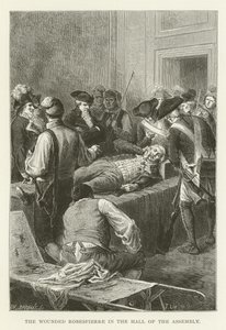 The wounded Robespierre in the Hall of the Assembly by American School