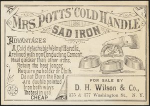 Trade Card for Mrs. Potts