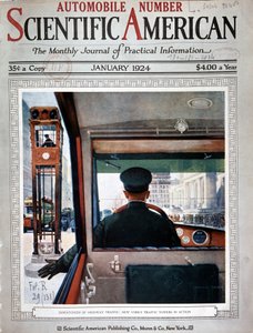 Traffic Light Towers and Traffic Control in New York - in "Scientific American", Jan 1924 by American School