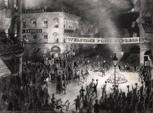 Triumphant Arrival of the First Pony Express Messenger in Sacramento, 13th April 1860 by American School