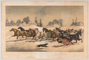 Trotting Cracks on the Snow by American School