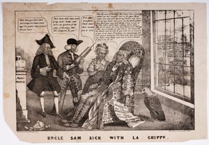 Uncle Sam Sick with La Grippe, 1837 by American School