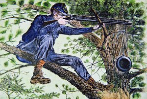 Union Army Sharpshooter Using Telescopic Sights