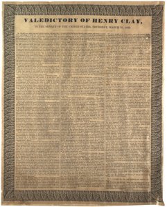 Valedictory of Henry Clay, in the Senate of the United States, 31th March 1842