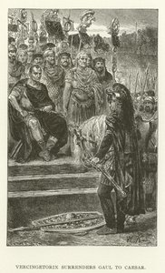 Vercingetorix Surrenders Gaul to Caesar by American School