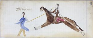 White Man Partially Changed to Indian, Illustration from the Black Horse Ledger, 1877-79