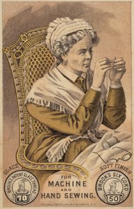 Woman Threading a Sewing Needle by American School