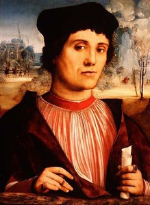 Portrait of a Cleric Holding a Scroll by Amico Aspertini