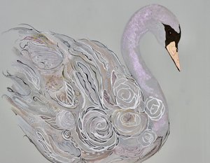 Elegant Floral Swan by Amy Tieman