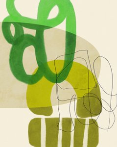 Painted Lines Green Tan 2