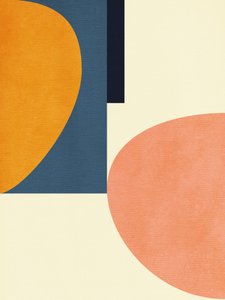 Rainbow Plus Shapes Blue Mustard 1