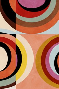Warm Colors Bauhaus Geometry 3 by Ana Rut Bre