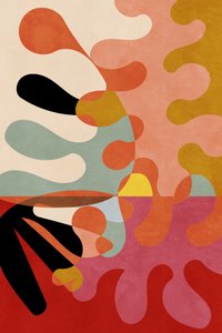 Warm Colors Bauhaus Geometry 5 by Ana Rut Bre