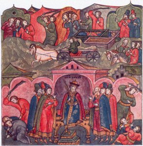 Violence of Moscow Prince Ivan Danilovich and His Neighbors From: The Life of Saint Sergius of Radonezh, 16th century