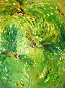 Vibrant Green Hummingbirds