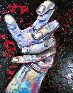 Vibrant Reaching Hand by Anda Bieza
