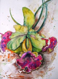 Vibrant Watercolor Orchid