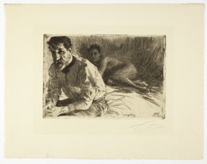 Augustus Saint Gaudens II (Saint Gaudens and His Model) by Anders Leonard Zorn