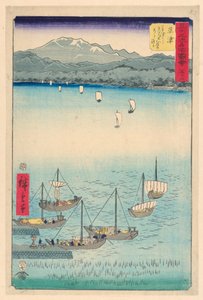 Kusatsu: From Kusatsu to Yabase, a Bow and Bowstring from the series 53 Stations of Tokaido by Ando Hiroshige
