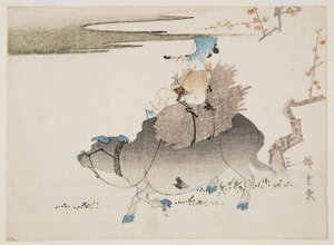 Cattleman and a Cow by Ando or Utagawa Hiroshige