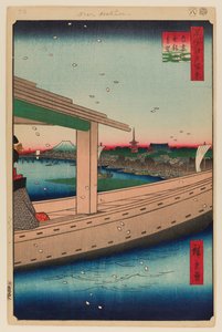Distant View of Kinryuzan Temple and Azuma Bridge by Ando or Utagawa Hiroshige