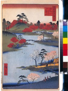Open Garden at the Hachiman Shrine in Fukagawa (One Hundred Famous Views of Edo)