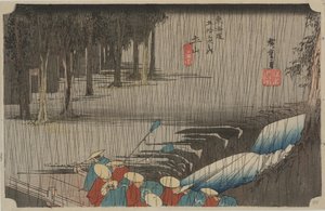 Spring Rain by Ando or Utagawa Hiroshige